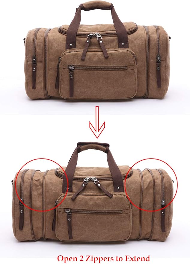 Duffle Bag, Unisex Canvas Holdall, Large Travel Duffles Travel Carry On Duffle Bags