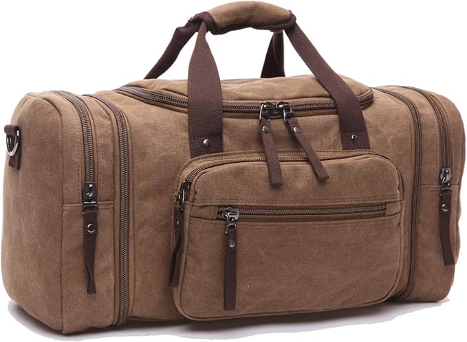 Duffle Bag, Unisex Canvas Holdall, Large Travel Duffles Travel Carry On Duffle Bags
