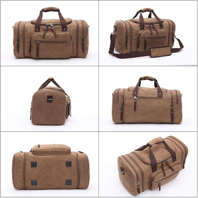 Duffle Bag, Unisex Canvas Holdall, Large Travel Duffles Travel Carry On Duffle Bags
